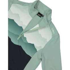 Bedrucktes Half-Zip-Fleeceshirt aus Softech für Damen