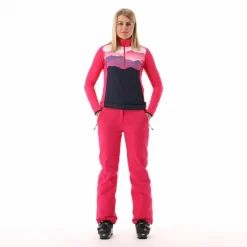 Bedrucktes Half-Zip-Fleeceshirt aus Softech für Damen