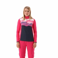 Bedrucktes Half-Zip-Fleeceshirt aus Softech für Damen