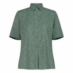 Damen 3/4 Ärmel Stretch-Bluse mit Allover-Druck