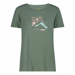 Damen Bamboo T-Shirt mit weitem Ausschnitt und Blumenprint