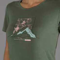 Damen Bamboo T-Shirt mit weitem Ausschnitt und Blumenprint