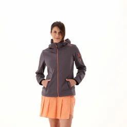 Damen Jacke aus Light Softshell mit abnehmbarer Kapuze