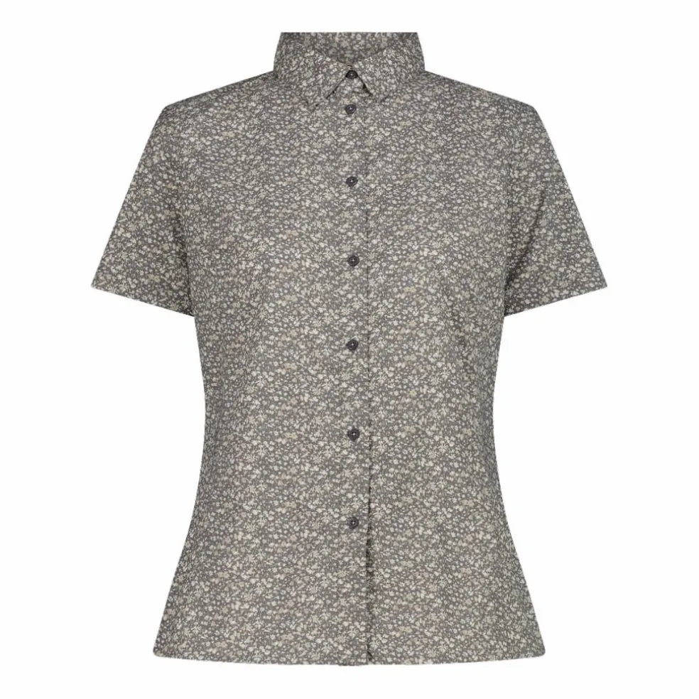 Damen Kurzarm-Bluse mit Karomuster