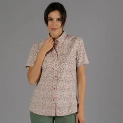 Damen Kurzarm-Bluse mit Karomuster