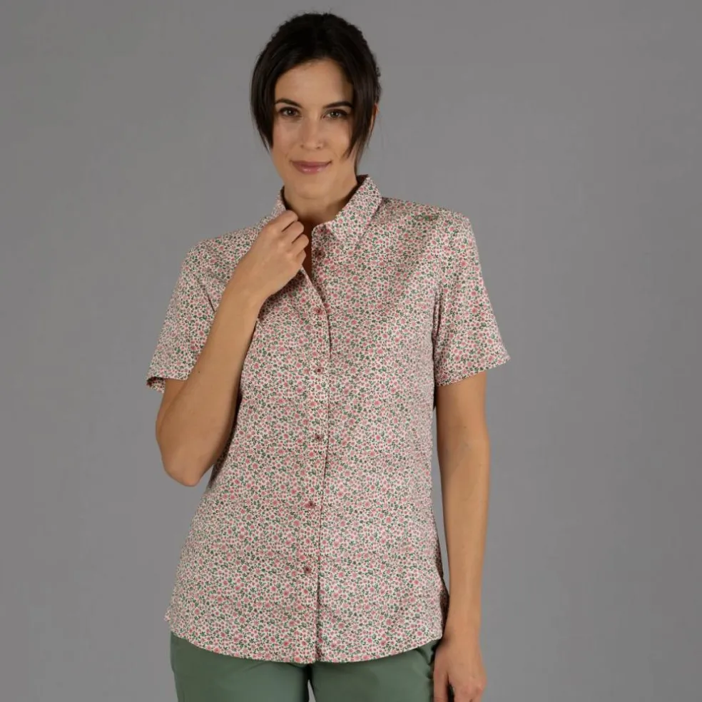 Damen Kurzarm-Bluse mit Karomuster