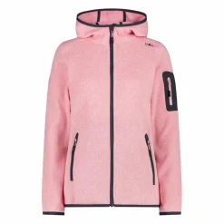 Damen schweres Fleecejacke Knit-Tech in melierter Optik mit Kapuze