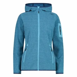 Damen schweres Fleecejacke Knit-Tech in melierter Optik mit Kapuze