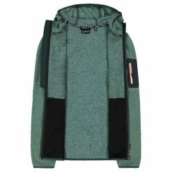 Damen schweres Fleecejacke Knit-Tech in melierter Optik mit Kapuze