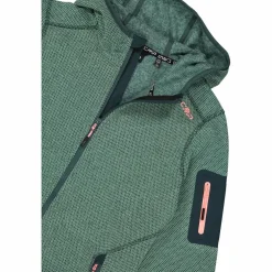 Damen schweres Fleecejacke Knit-Tech in melierter Optik mit Kapuze