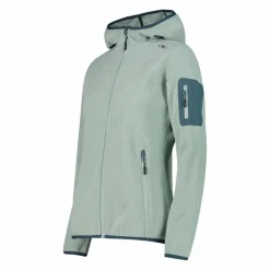 Damen schweres Fleecejacke Knit-Tech in melierter Optik mit Kapuze