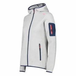 Damen schweres Fleecejacke Knit-Tech in melierter Optik mit Kapuze