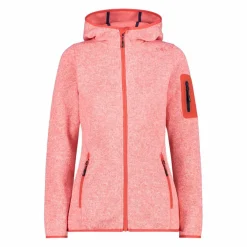Damen schweres Fleecejacke Knit-Tech in melierter Optik mit Kapuze