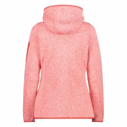 Damen schweres Fleecejacke Knit-Tech in melierter Optik mit Kapuze