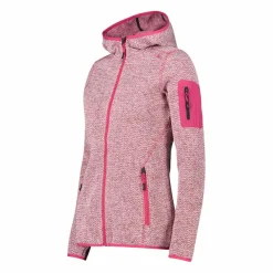 Damen schweres Fleecejacke Knit-Tech in melierter Optik mit Kapuze