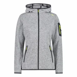 Damen schweres Fleecejacke Knit-Tech in melierter Optik mit Kapuze