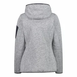 Damen schweres Fleecejacke Knit-Tech in melierter Optik mit Kapuze