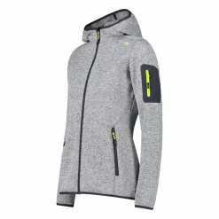 Damen schweres Fleecejacke Knit-Tech in melierter Optik mit Kapuze