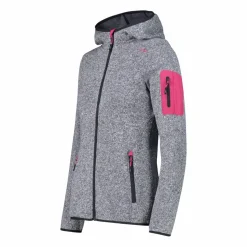 Damen schweres Fleecejacke Knit-Tech in melierter Optik mit Kapuze