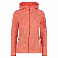 Damen schweres Fleecejacke Knit-Tech in melierter Optik mit Kapuze