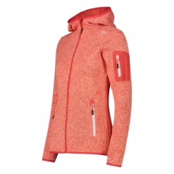 Damen schweres Fleecejacke Knit-Tech in melierter Optik mit Kapuze