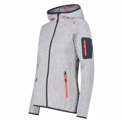 Damen schweres Fleecejacke Knit-Tech in melierter Optik mit Kapuze