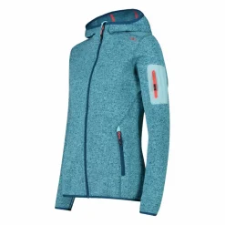 Damen schweres Fleecejacke Knit-Tech in melierter Optik mit Kapuze