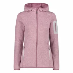 Damen schweres Fleecejacke Knit-Tech in melierter Optik mit Kapuze