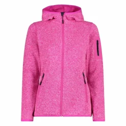 Damen schweres Fleecejacke Knit-Tech in melierter Optik mit Kapuze