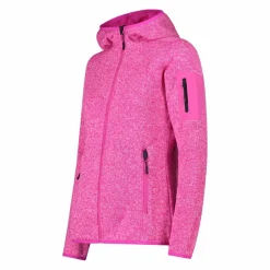 Damen schweres Fleecejacke Knit-Tech in melierter Optik mit Kapuze