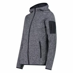 Damen schweres Fleecejacke Knit-Tech in melierter Optik mit Kapuze