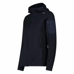 Damen schweres Fleecejacke Knit-Tech in melierter Optik mit Kapuze