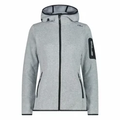 Damen schweres Fleecejacke Knit-Tech in melierter Optik mit Kapuze