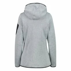 Damen schweres Fleecejacke Knit-Tech in melierter Optik mit Kapuze