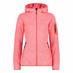 Damen schweres Fleecejacke Knit-Tech in melierter Optik mit Kapuze