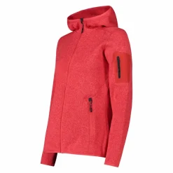 Damen schweres Fleecejacke Knit-Tech in melierter Optik mit Kapuze