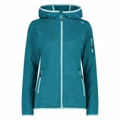 Damen schweres Fleecejacke Knit-Tech in melierter Optik mit Kapuze