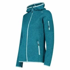 Damen schweres Fleecejacke Knit-Tech in melierter Optik mit Kapuze