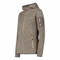 Damen schweres Fleecejacke Knit-Tech in melierter Optik mit Kapuze