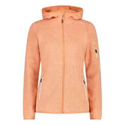 Damen schweres Fleecejacke Knit-Tech in melierter Optik mit Kapuze