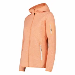 Damen schweres Fleecejacke Knit-Tech in melierter Optik mit Kapuze