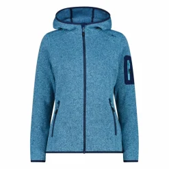 Damen schweres Fleecejacke Knit-Tech in melierter Optik mit Kapuze