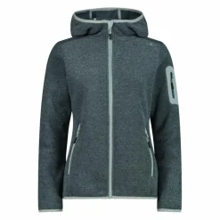Damen schweres Fleecejacke Knit-Tech in melierter Optik mit Kapuze