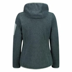 Damen schweres Fleecejacke Knit-Tech in melierter Optik mit Kapuze