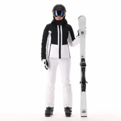 Damen Skijacke aus Twill mit abnehmbarer Kapuze