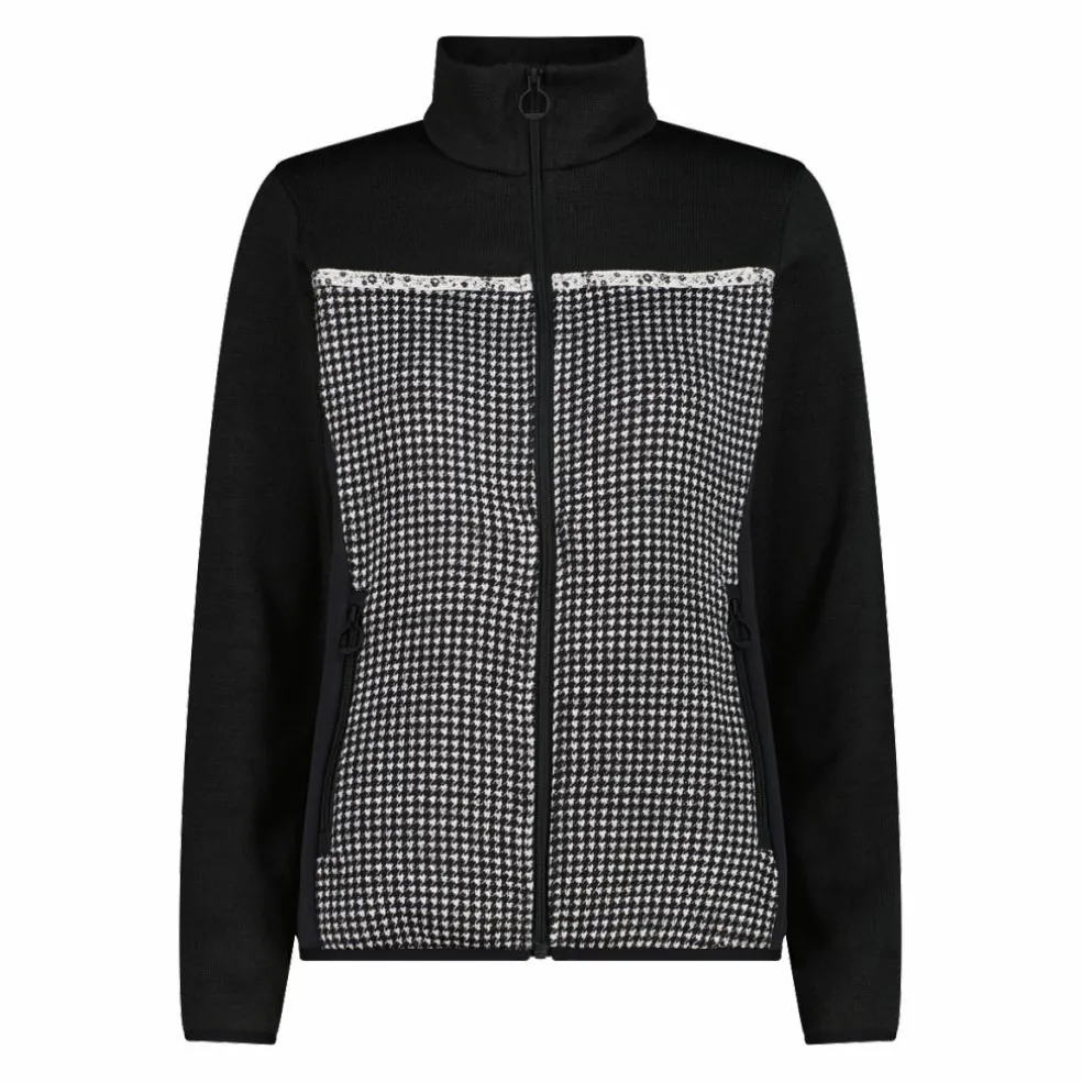Damen-Fleecejacke aus bedrucktem Knit Tech