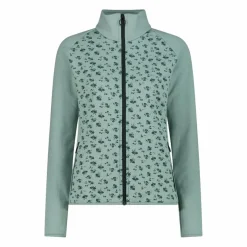 Damen-Fleece-Sweatshirt aus Stretch-Performance, bedruckt mit Melange-Details