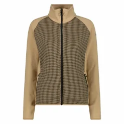 Damen-Fleece-Sweatshirt aus Stretch-Performance, bedruckt mit Melange-Details