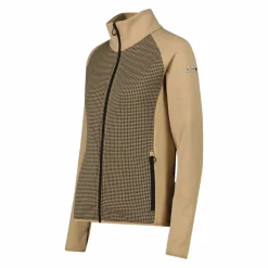 Damen-Fleece-Sweatshirt aus Stretch-Performance, bedruckt mit Melange-Details