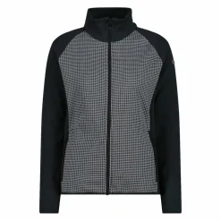 Damen-Fleece-Sweatshirt aus Stretch-Performance, bedruckt mit Melange-Details